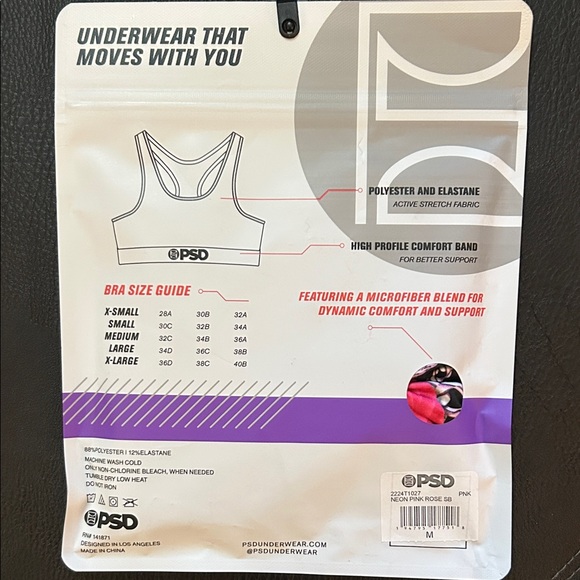 PSD Women's Floral Pink Sports Bra - Picture 3 of 3